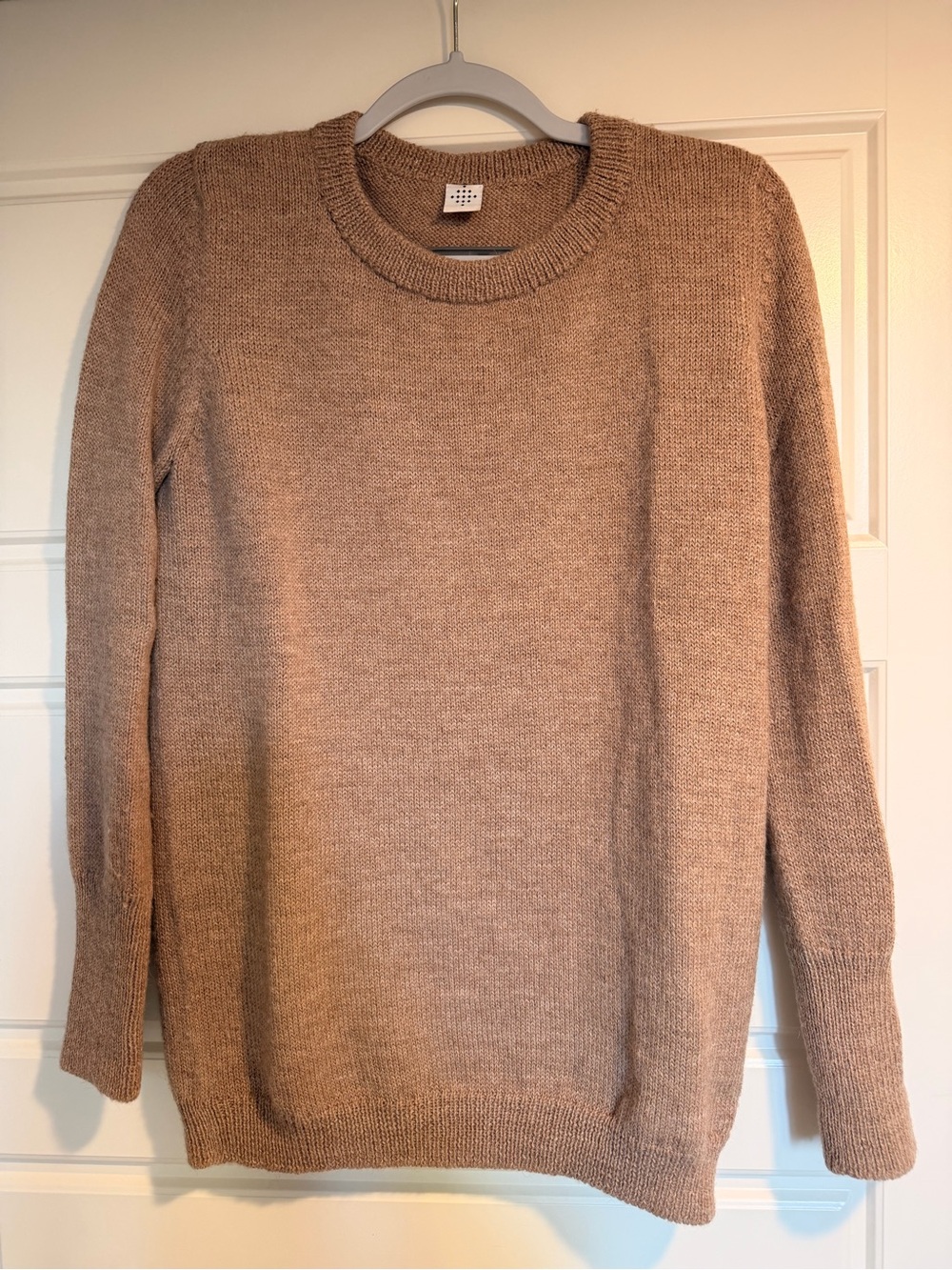 Women's Crewneck Sweater in Light Brown - Casual Everyday Knit